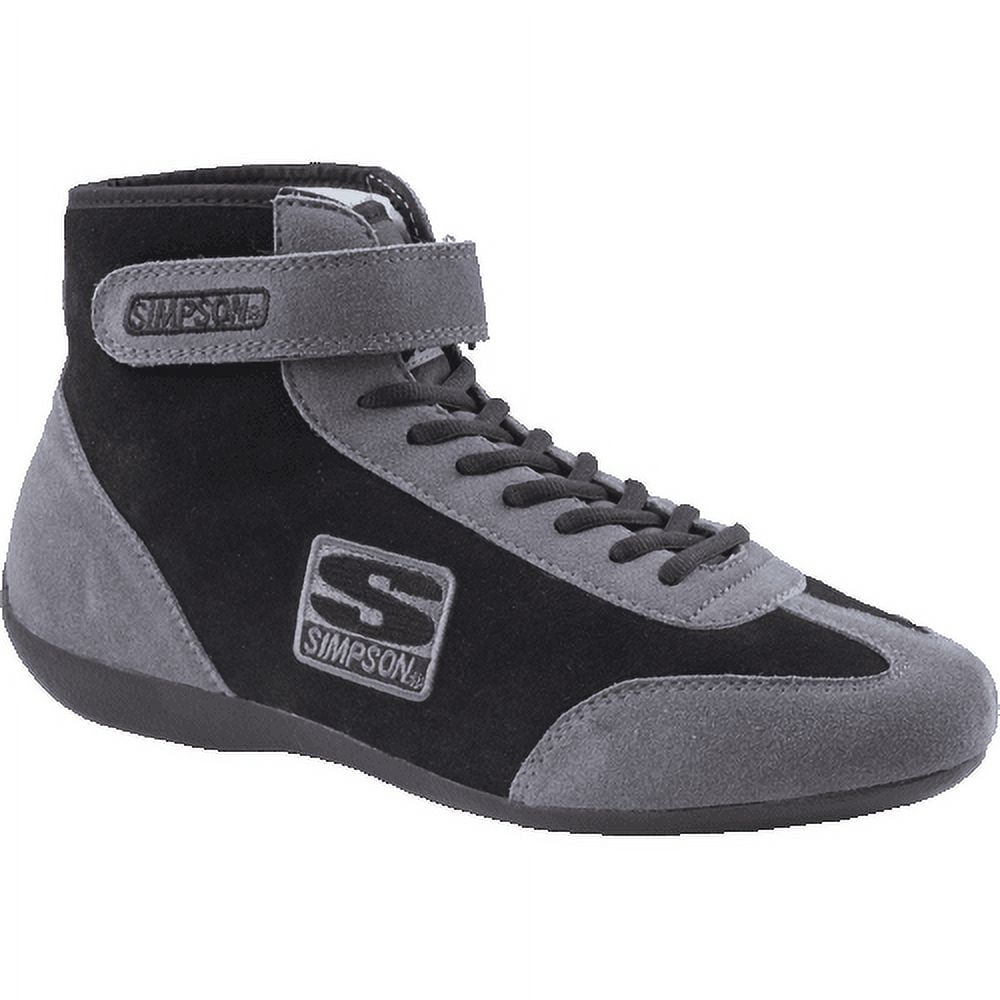 Simpson Racing MT100BK Mid Top SFI 3.3/5 Racing Shoes Mens Size 10 Black/Gray